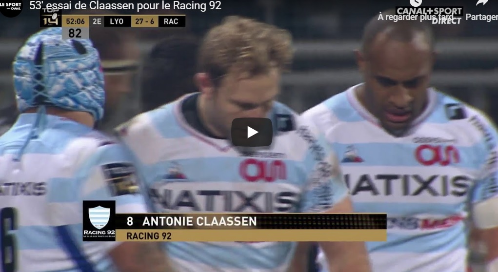 Le Racing 92 sombre à Lyon mais marque un merveilleux essai !