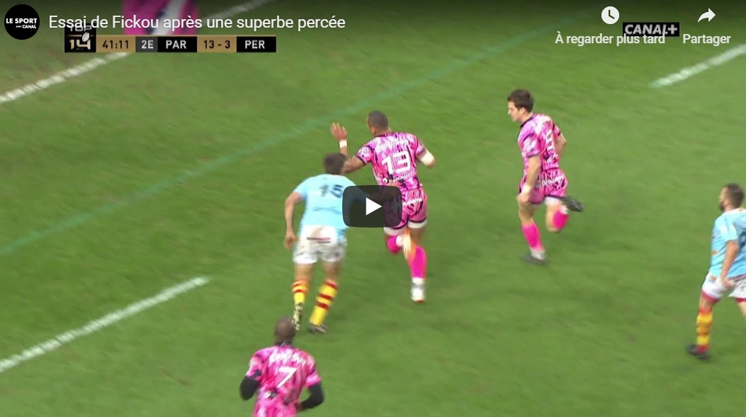 Vidéo: Le magnifique essai de Gaël Fickou contre Perpignan