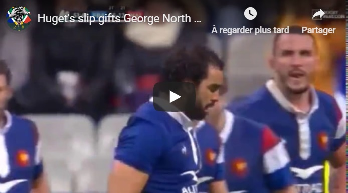Vidéo: L’énorme raté de Yoann Huget qui offre un essai aux Gallois