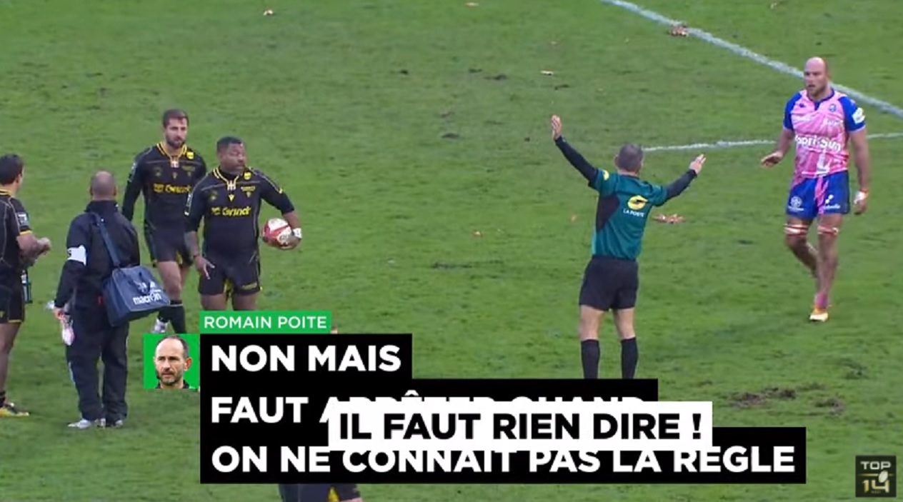 VIDEO : Romain Poite explique le rugby à Antoine Burban en plein match