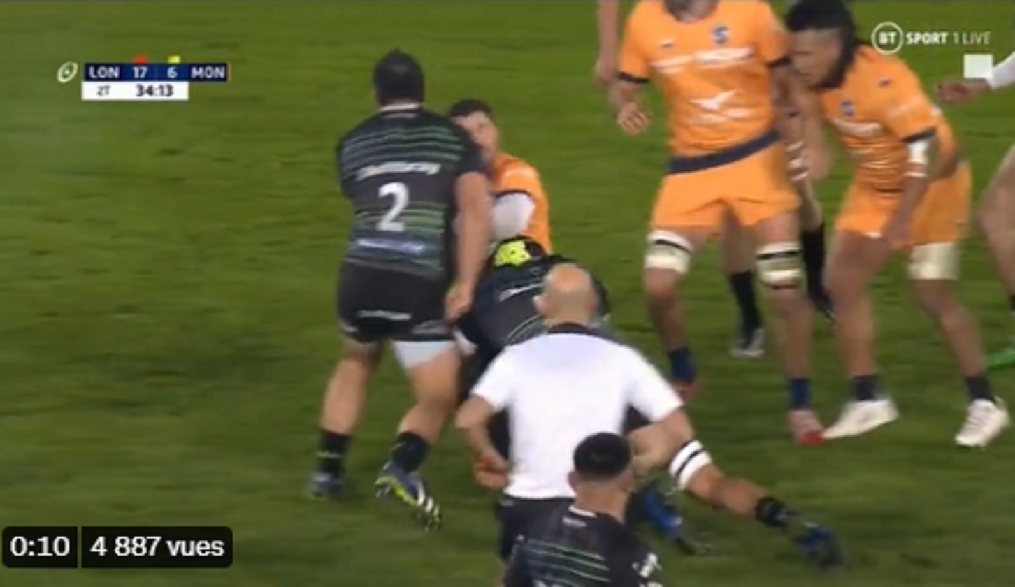 VIDEO : Le plaquage à l’épaule d’Augstin Creevy sur le visage d’Anthony Bouthier