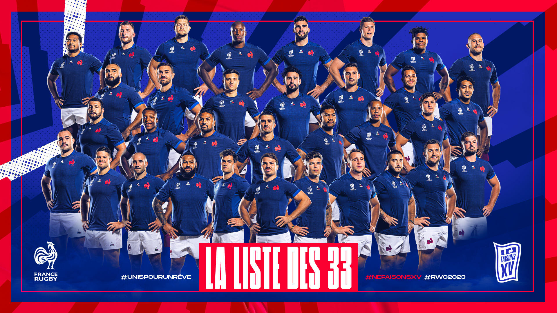 OFFICIEL : Fabien Galthié a dévoilé la liste des 33 joueurs retenus pour la Coupe du monde !
