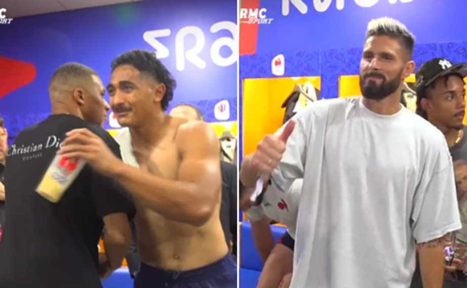 PHOTO : Mbappe et Giroud dans le vestiaire du XV de France !