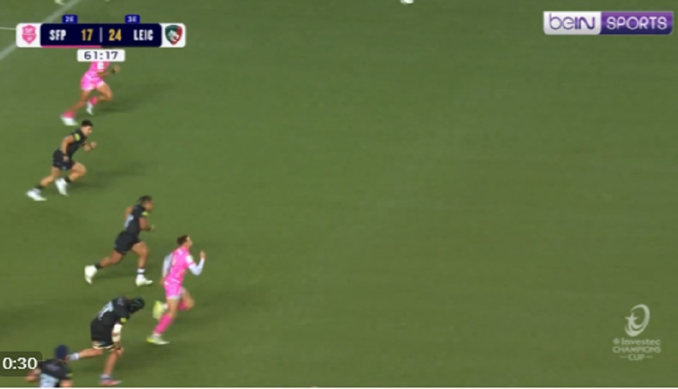 VIDEO : L’incroyable essai de 80 mètres de Léo Barré contre Leicester !