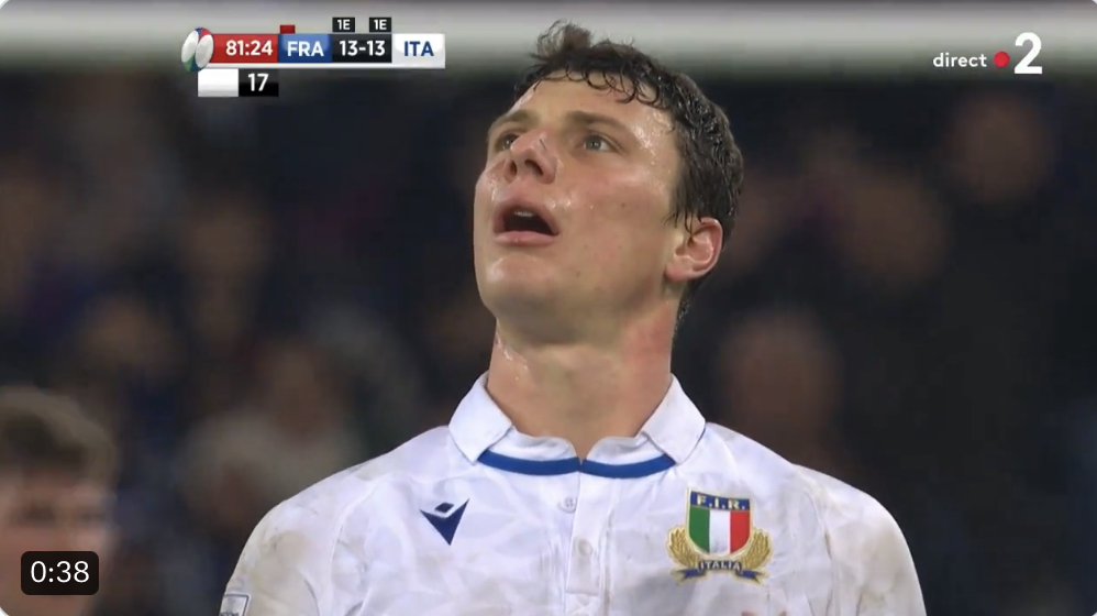 VIDEO : L’incroyable moment où Paolo Garbisi rate la pénalité de la gagne contre la France !