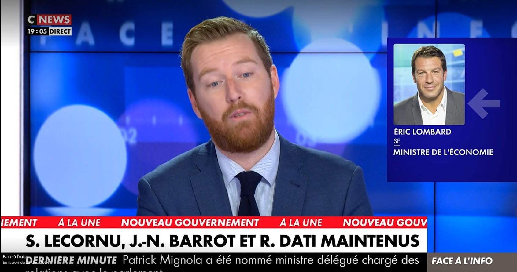 Le gros raté de CNEWS qui annonce Thomas Lombard Ministre de l’économie !